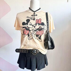Disney Minnie & Mickie‎ T Shirt, Baby Tee Vintage Inspired Retro XS Nostalgia